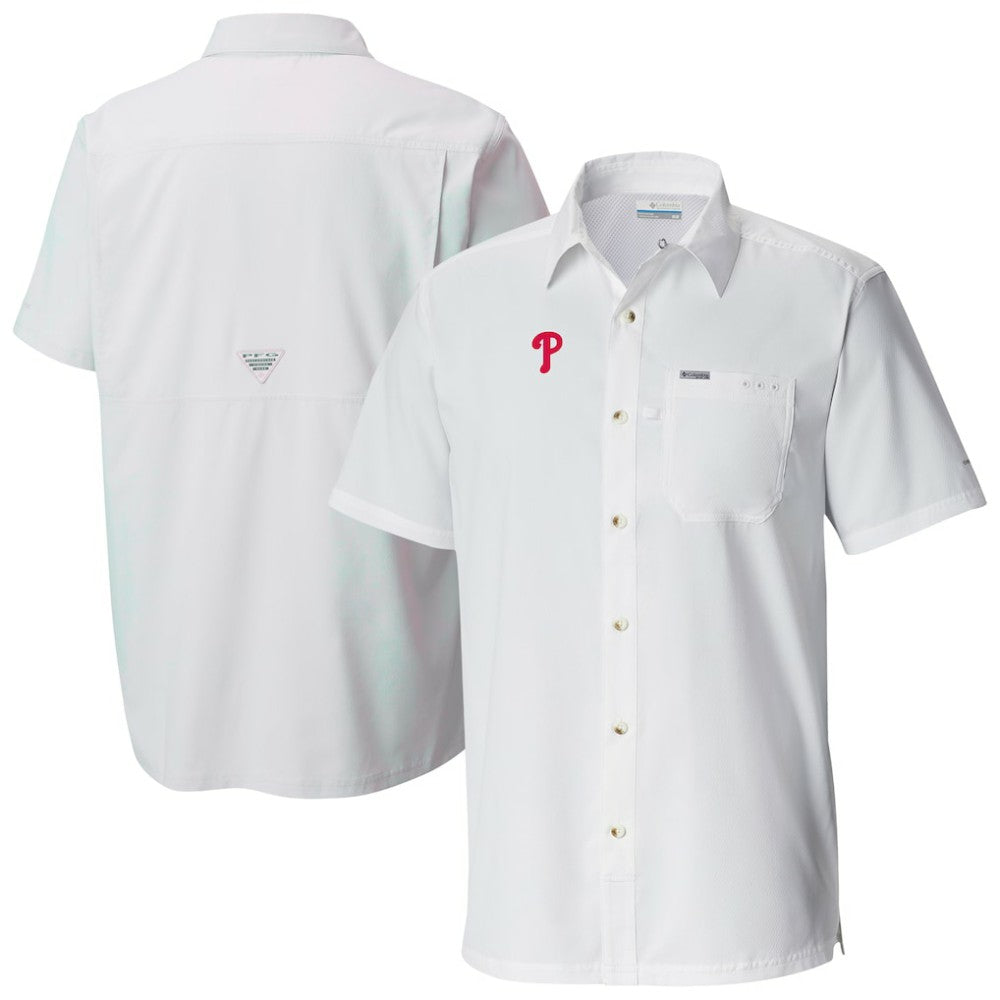 Philadelphia Phillies Columbia Slack Tide Omni-Wick Button-Up Camp Shirt | MLB For sale