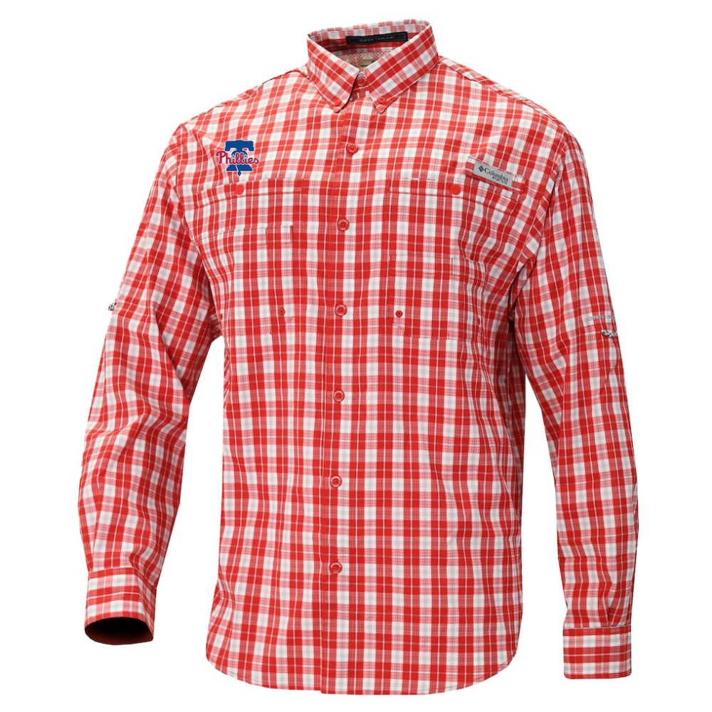 Philadelphia Phillies Columbia Super Slack Tide Omni-Wick Button-Up Shirt | MLB Outlet
