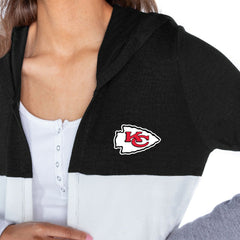 Kansas City Chiefs Gameday Couture Women's Tri-Blend Color Block Lightweight Cardigan Hoodie