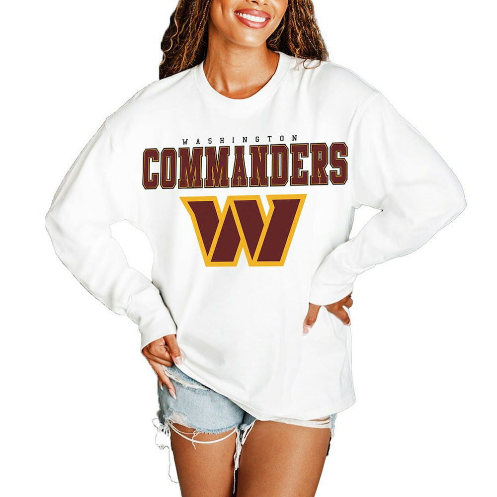 Washington Commanders Gameday Couture Women's Big Goals Oversized Long Sleeve T-Shirt