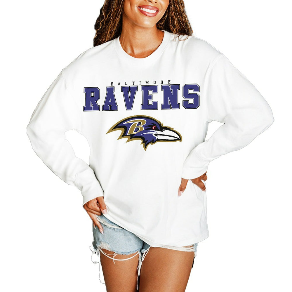Baltimore Ravens Gameday Couture Women's Big Goals Oversized Long Sleeve T-Shirt