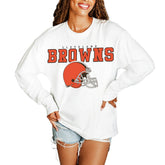 Cleveland Browns Gameday Couture Women's Big Goals Oversized Long Sleeve T-Shirt