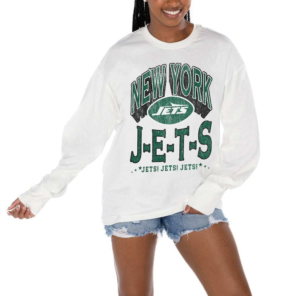 New York Jets Gameday Couture Women's Time Out Oversized Long Sleeve T-Shirt