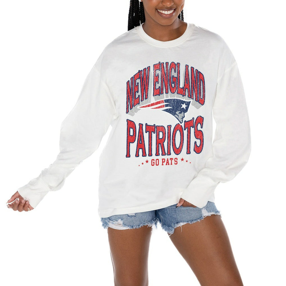 New England Patriots Gameday Couture Women's Time Out Oversized Long Sleeve T-Shirt