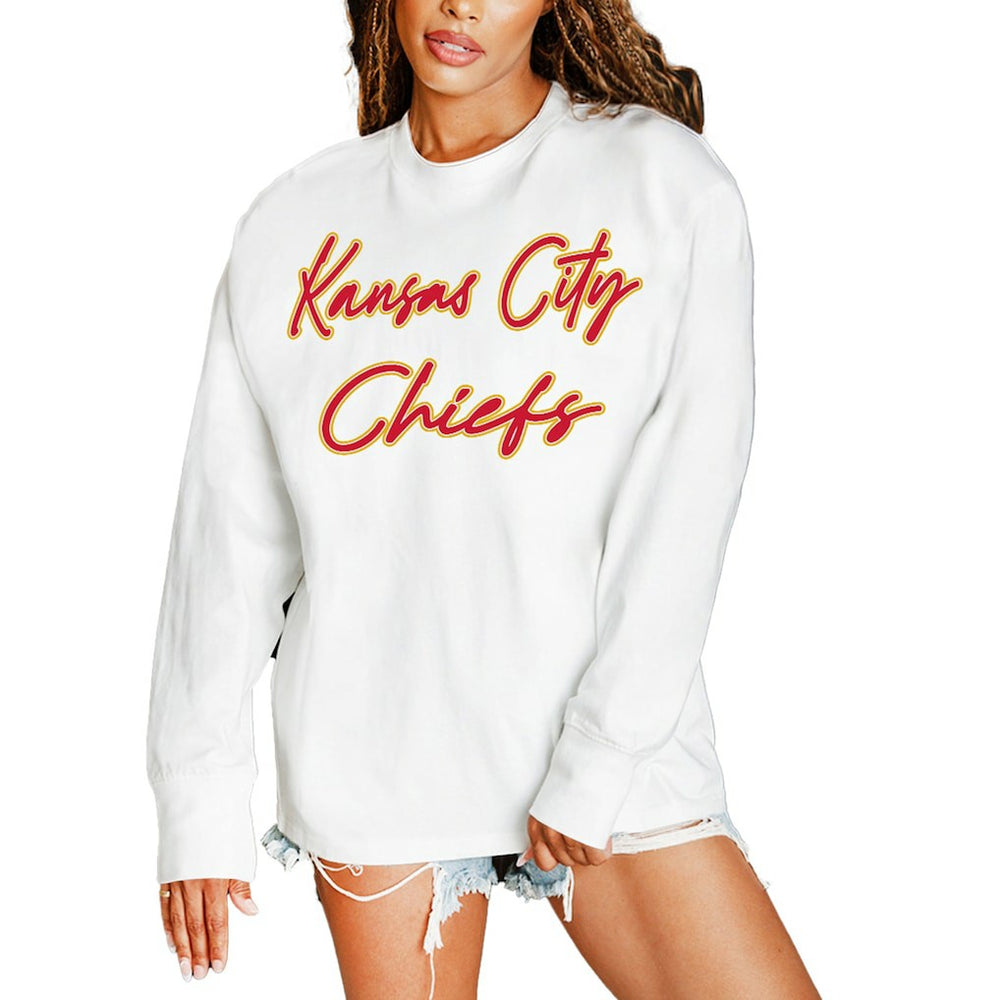 Kansas City Chiefs Gameday Couture Women's Classic Comeback Oversized Long Sleeve T-Shirt
