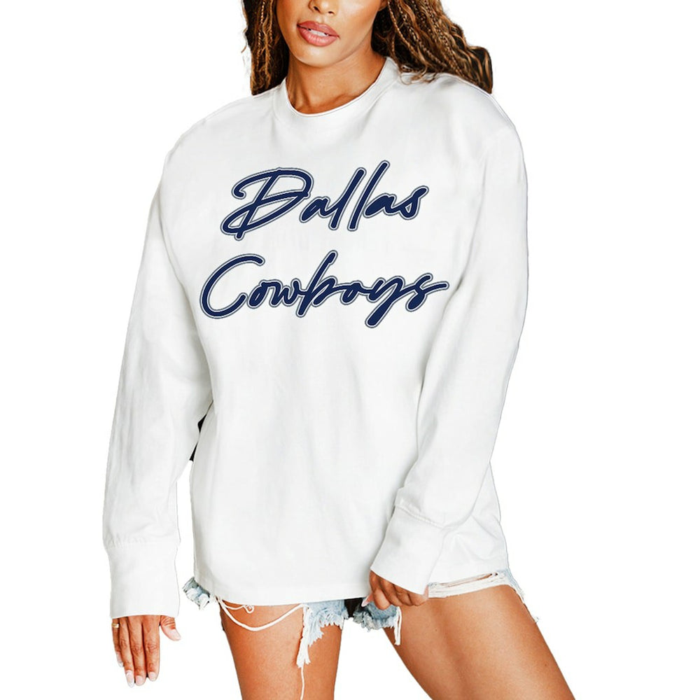 Dallas Cowboys Gameday Couture Women's Classic Comeback Oversized Long Sleeve T-Shirt