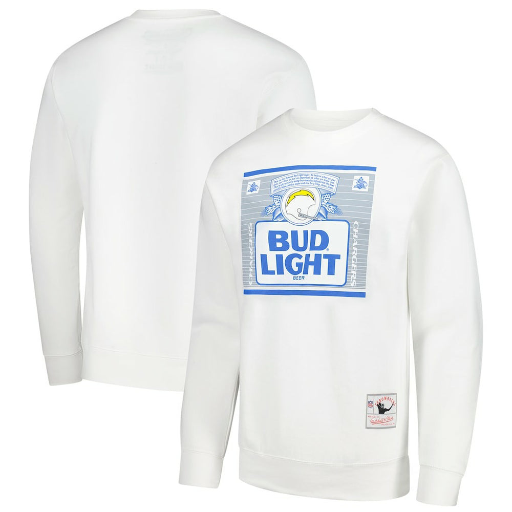 Los Angeles Chargers Mitchell & Ness x Bud Light The Crest Pullover Sweatshirt