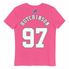 Detroit Lions Aidan Hutchinson Girls Youth Player Name & Number T-Shirt