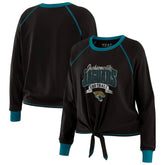 Jacksonville Jaguars WEAR by Erin Andrews Women's Plus Size Tie-Front Long Sleeve Top