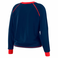 New York Giants WEAR by Erin Andrews Women's Plus Size Tie-Front Long Sleeve Top