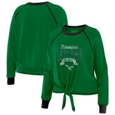 Philadelphia Eagles WEAR by Erin Andrews Women's Plus Size Tie-Front Long Sleeve Top