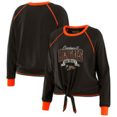 Cincinnati Bengals WEAR by Erin Andrews Women's Plus Size Tie-Front Long Sleeve Top