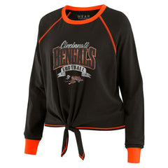 Cincinnati Bengals WEAR by Erin Andrews Women's Plus Size Tie-Front Long Sleeve Top