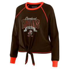 Cleveland Browns WEAR by Erin Andrews Women's Plus Size Tie-Front Long Sleeve Top