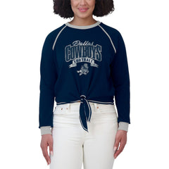 Dallas Cowboys WEAR by Erin Andrews Women's Plus Size Tie-Front Long Sleeve Top