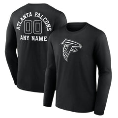 Atlanta Falcons Personalized Name & Number Monochrome Long Sleeve T-Shirt