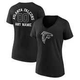 Atlanta Falcons Women's Personalized Name & Number Monochrome V-Neck T-Shirt