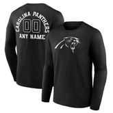 Carolina Panthers Personalized Name & Number Monochrome Long Sleeve T-Shirt