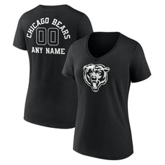 Chicago Bears Women's Personalized Name & Number Monochrome V-Neck T-Shirt