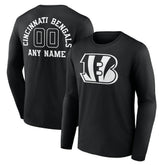 Cincinnati Bengals Personalized Name & Number Monochrome Long Sleeve T-Shirt