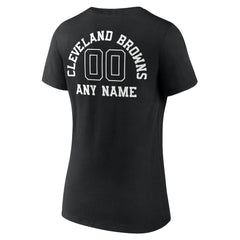 Cleveland Browns Women's Personalized Name & Number Monochrome V-Neck T-Shirt