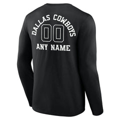 Dallas Cowboys Personalized Name & Number Monochrome Long Sleeve T-Shirt