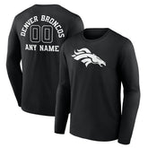 Denver Broncos Personalized Name & Number Monochrome Long Sleeve T-Shirt