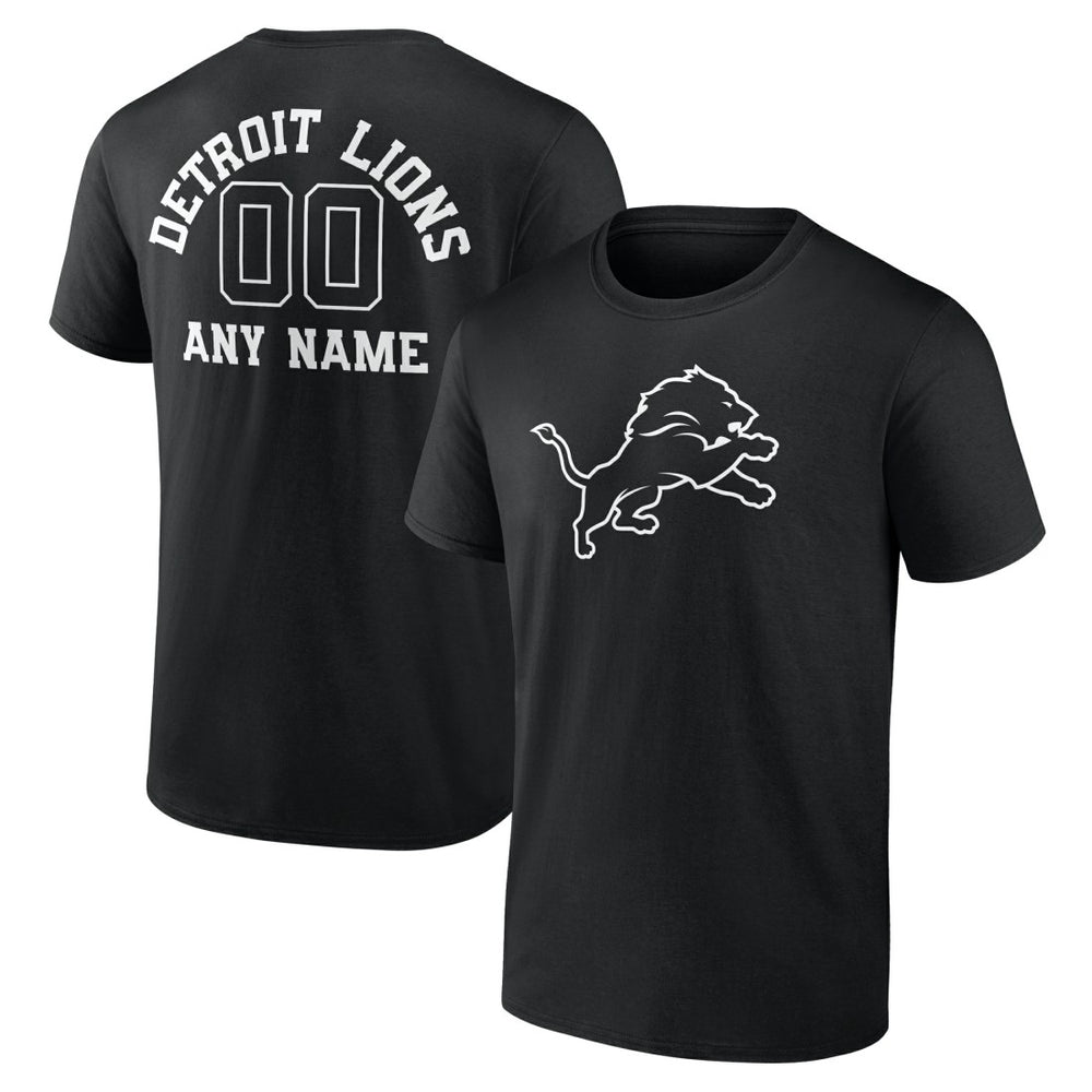 Detroit Lions Personalized Name & Number Monochrome T-Shirt