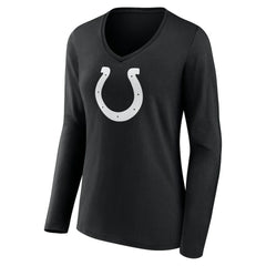 Indianapolis Colts Women's Personalized Name & Number Monochrome Long Sleeve V-Neck T-Shirt