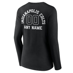 Indianapolis Colts Women's Personalized Name & Number Monochrome Long Sleeve V-Neck T-Shirt
