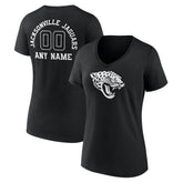 Jacksonville Jaguars Women's Personalized Name & Number Monochrome V-Neck T-Shirt