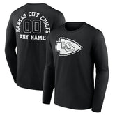 Kansas City Chiefs Personalized Name & Number Monochrome Long Sleeve T-Shirt