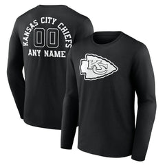 Kansas City Chiefs Personalized Name & Number Monochrome Long Sleeve T-Shirt