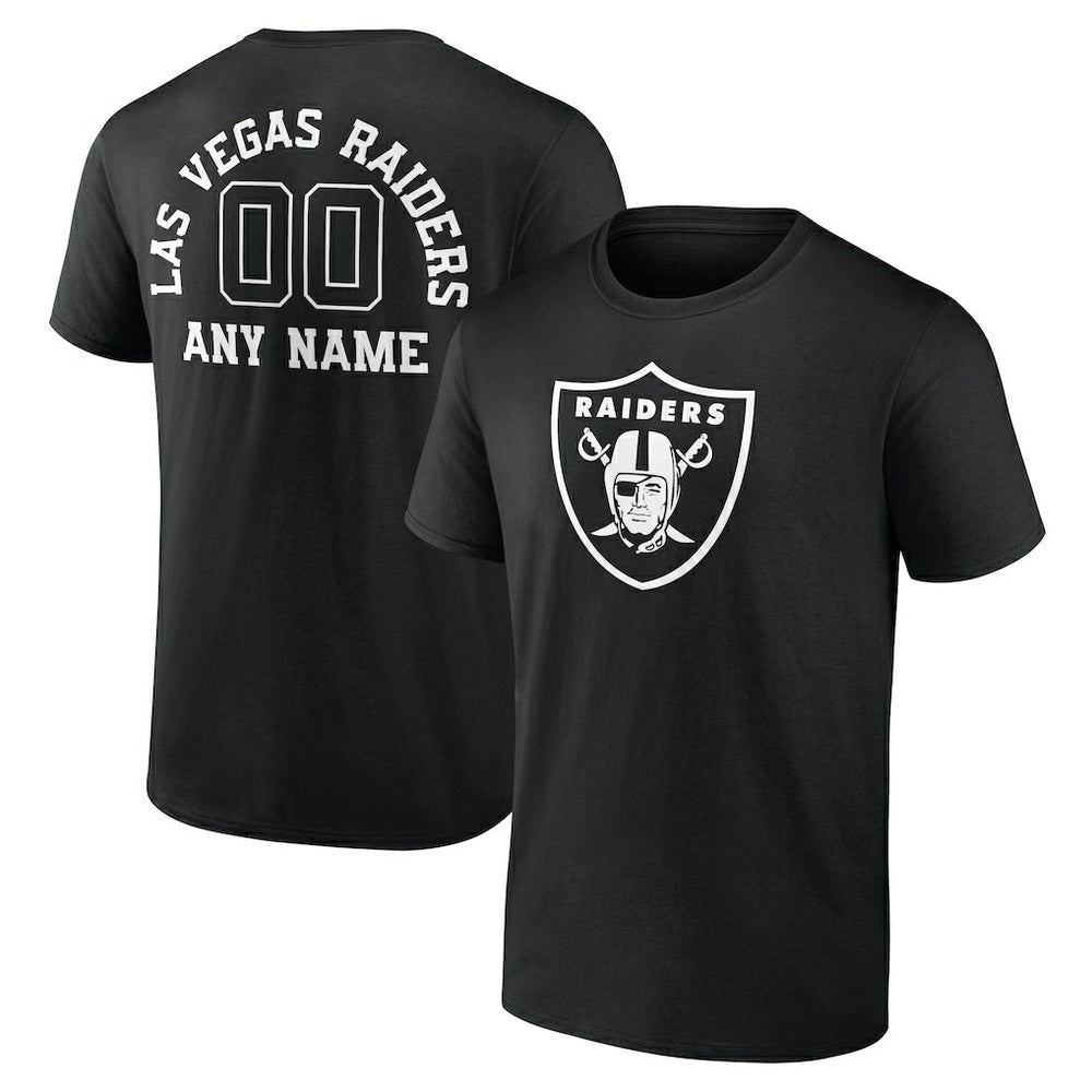 Las Vegas Raiders Personalized Name & Number Monochrome T-Shirt