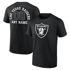 Las Vegas Raiders Personalized Name & Number Monochrome T-Shirt