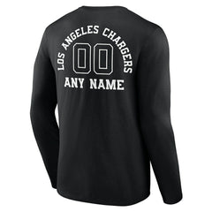 Los Angeles Chargers Personalized Name & Number Monochrome Long Sleeve T-Shirt