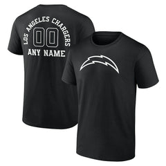 Los Angeles Chargers Personalized Name & Number Monochrome T-Shirt