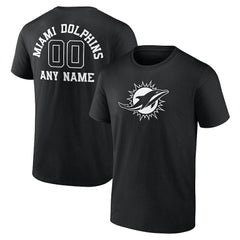 Miami Dolphins Personalized Name & Number Monochrome T-Shirt