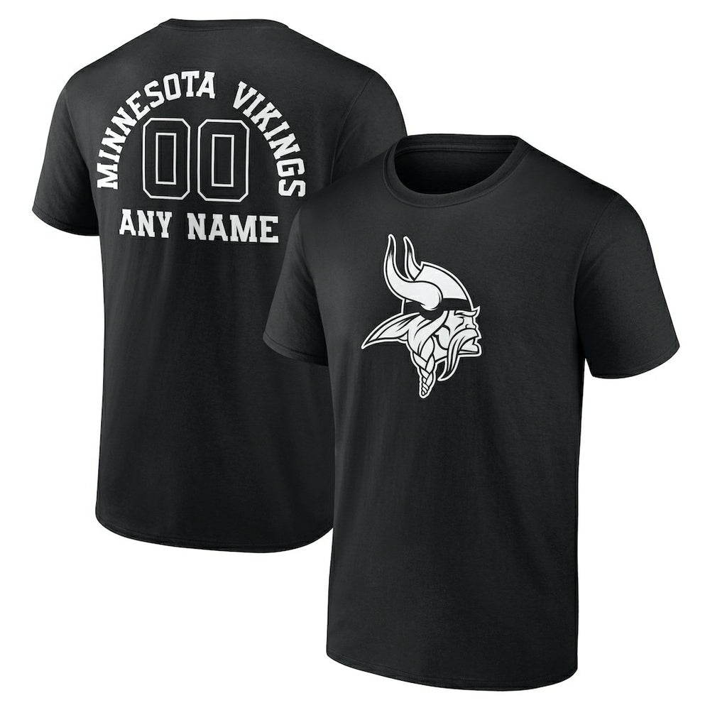 Minnesota Vikings Personalized Name & Number Monochrome T-Shirt