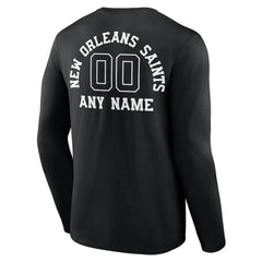 New Orleans Saints Personalized Name & Number Monochrome Long Sleeve T-Shirt