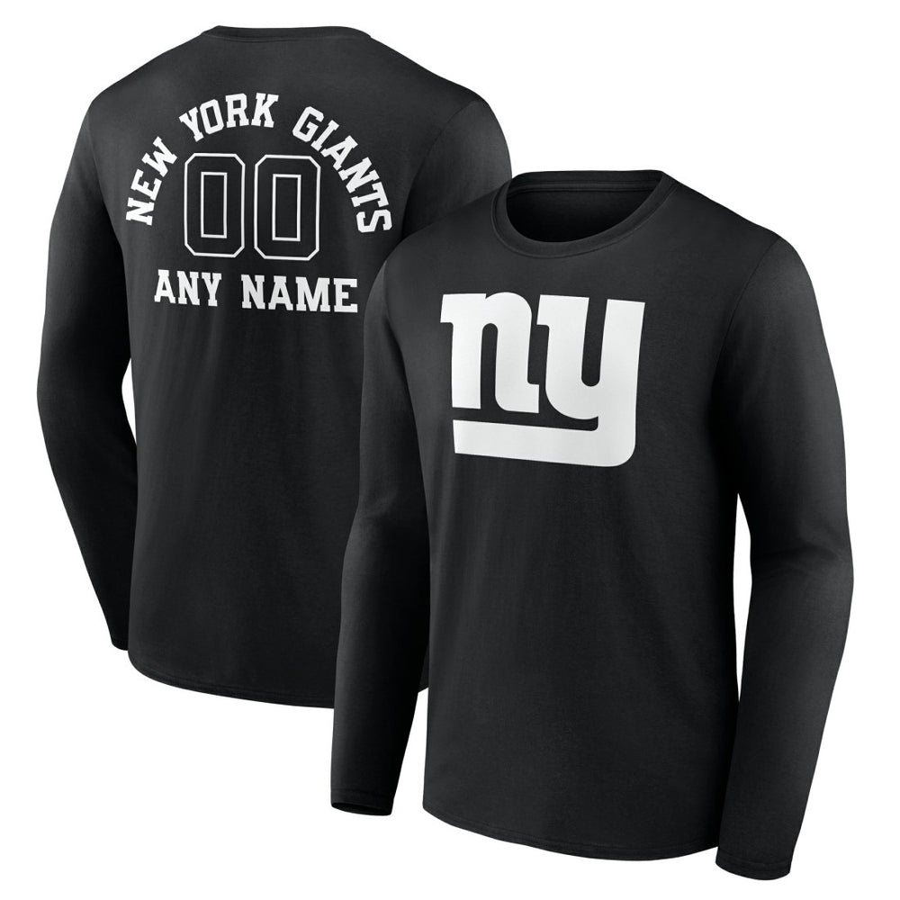 New York Giants Personalized Name & Number Monochrome Long Sleeve T-Shirt