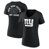 New York Giants Women's Personalized Name & Number Monochrome V-Neck T-Shirt