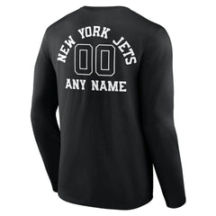 New York Jets Personalized Name & Number Monochrome Long Sleeve T-Shirt