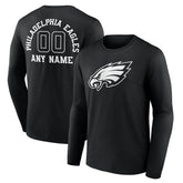 Philadelphia Eagles Personalized Name & Number Monochrome Long Sleeve T-Shirt
