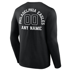 Philadelphia Eagles Personalized Name & Number Monochrome Long Sleeve T-Shirt