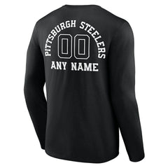 Pittsburgh Steelers Personalized Name & Number Monochrome Long Sleeve T-Shirt