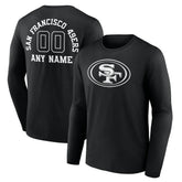 San Francisco 49ers Personalized Name & Number Monochrome Long Sleeve T-Shirt