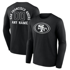 San Francisco 49ers Personalized Name & Number Monochrome Long Sleeve T-Shirt