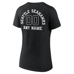 Seattle Seahawks Women's Personalized Name & Number Monochrome V-Neck T-Shirt