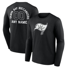 Tampa Bay Buccaneers Personalized Name & Number Monochrome Long Sleeve T-Shirt